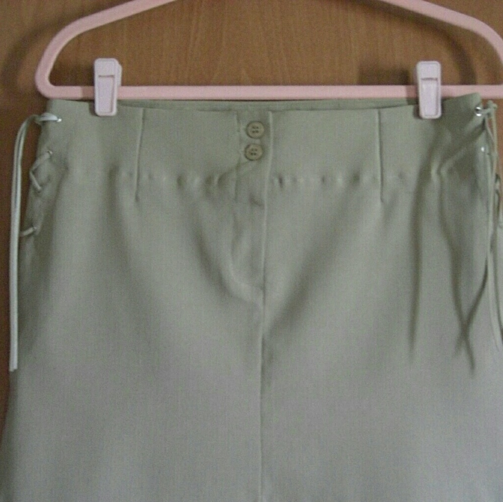 Star City Leather Tie Lace Up Detail Skirt
